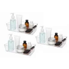 Kit 3 Bandeja Retangular Organizadora em Acrílico Multiuso 30cm