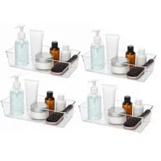Kit 4 Bandeja Retangular Organizadora em Acrílico Multiuso 30cm