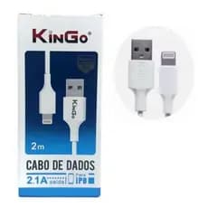 Cabo de carregador Lightning 2 metros Iphone 5 6 7 8 X xs Max 11 12 13 Kingo original