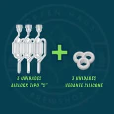 Kit Airlock "S" + Vedante Silicone - 3 unid