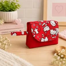 Mini Necessaire com 3 Divisórias/ Porta Absorvente e Remédios
