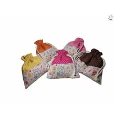 Kit com 5 Sacolinhas de Tecido - Lembrança para Páscoa (Bombons não Inclusos)