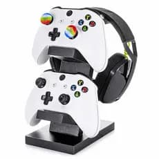 Suporte Gamer Para Headset E Dois Controles Joystick Decoração Resistente Compacto