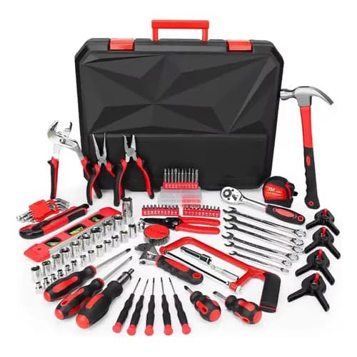 Kit Ferramentas Completo Aço Cromo Vanádio  157 Peças Maleta Preto