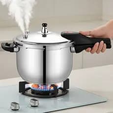 Panela De Pressão Aço Inox 304 Polido Premium Anti- Explossão Fundo Triplo