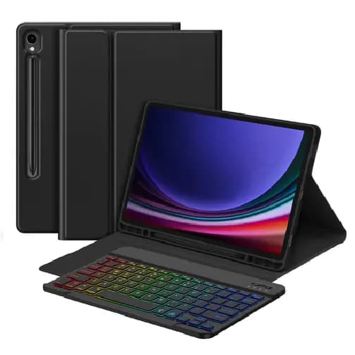 TECLADO MAGICO PARA Samsung Tab S9/S9 FE Lite 11 polegadas (Teclado Bluetooth + Capa com Slot para Caneta)