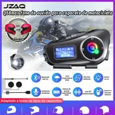 JZAQ-Q58-MAX Intercomunicador para capacete | Tela LCD Rádio FM Som Alto IP67 Impermeável Áudio HL-FL e Intercom