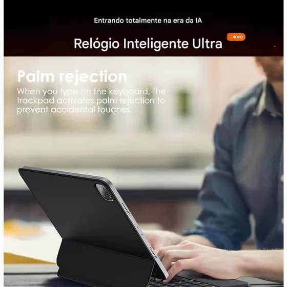 Bettdow Capa de Teclado para iPad Air 13 Polegadas 2024 M2, iPad Pro 12,9 Polegadas (6ª/5ª/4ª/3ª)