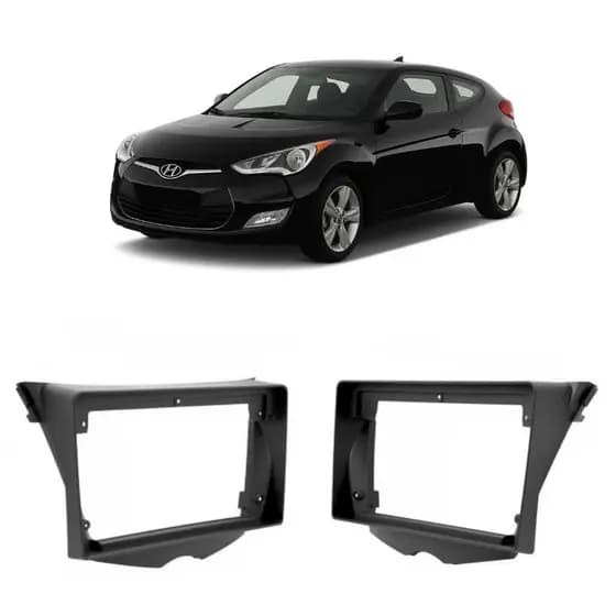 Moldura de painel 9 Hyundai veloster 2011 a 2013 Preto fosco