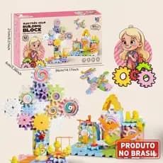 Blocos de Montar Engrenagens Brinquedo Educativo Construção 83 Peças para Crianças Infantil Menino Menina Giratório