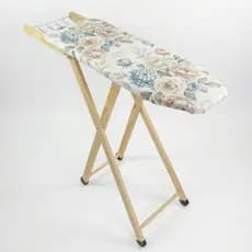Mesa Tábua Passar Roupas Madeira Dobrável Prática Com Pés Borracha Antiderrapante Capa Estampada Para Lavanderia