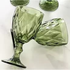 Jogo de 6 taças vidro 330 ml diamond verde