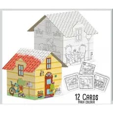 Casinha para colorir Capivara e para montar infantil