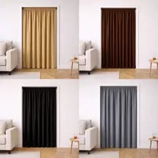 Cortina Para Porta + Varao 1m Cortina De Porta Balcao De Malha Grossa Varao Promoção
