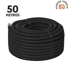 Mangueira Conduíte Eletroduto Flexível 25mm 3/4" Viatek  Rolo 50 Metros Cor Preta