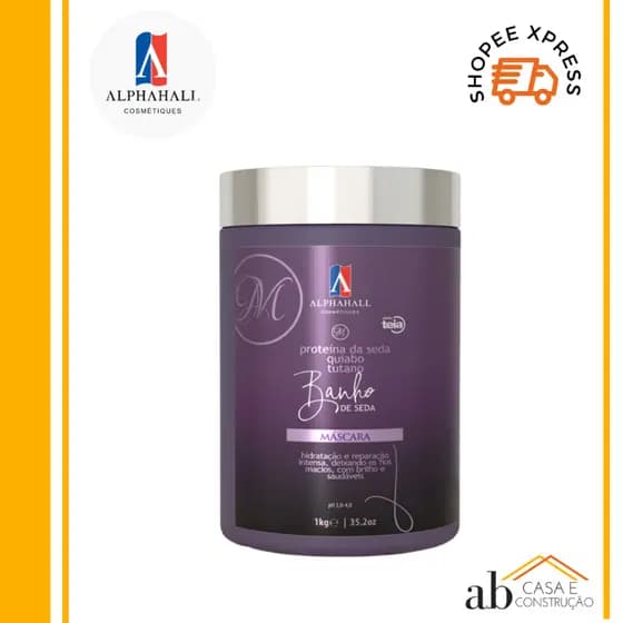 Hidratação Banho de Seda Profissional 1 kg Alphahall