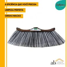Vassoura Italiana Bellano Limpeza Perfeita Porcelanato Cerâmica Cerdas Macias Original