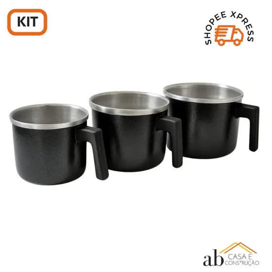 Kit Caneco Canecão Leiteira Aluminio Craqueado