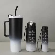 Kit 3 Garrafa Copo Para Carro 240ml+500ml+1200ml com Adesivos