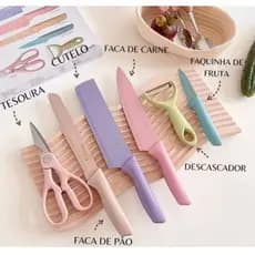 Kit de Facas Churrasco Profissional Antiaderente 6 Peças