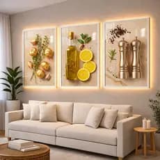 Quadros Decorativos 3 Peças Para Cozinha Condimentos Temperos Área Gourmet