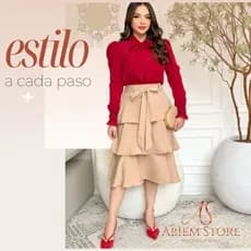 Saia Feminina 3 Marias Alfaiataria Elegante Social Moda Evangelica com Forro