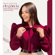 Blusa Social Feminina Manga Longa Liso Póa Bolinha Elegante Laço Semibufante Gola V Moda Evangélica