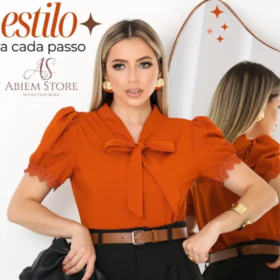 Elegante Feminina Blusa Estilosa Manga Curta Estampa Floral Lisa Social Moda Evangélica Chique
