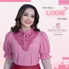 Blusa Social Feminina Manga Curta Gola Alta Elegante Renda com Perola
