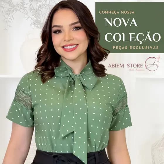 Blusa Feminina na Moda Casual Elegante de Póa Bolinha Executiva Social Chique