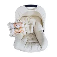 Kit Capa de Bebê Conforto, Capota + Protetores de Cinto e Almofadinha Estampada
