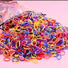 Elástico colorido Pequeno de Silicone Para Cabelo Infantil 120 unidades