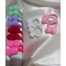 Parzinho de Mini Elástico Com Pompom/ Xuxinha Rabico Para Cabelo o Par