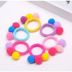 Parzinho de Mini Xuxinha Infantil Com Mini Pompons Coloridos /Cor Aleatória 1 par (2 UNIDADES)