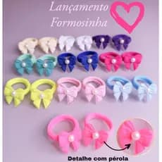 kit 14 mini Xuxinha de Meia Alta qualidade com Lacinho e meia Pérola/Acessório de Cabelo Infantil (7 Pares )