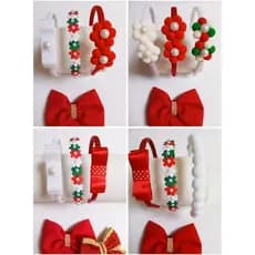 kit 3 Lindas Tiaras Natalinas Tiara Vermelha Natal Kit 3 Peças Acessório de Cabelo Infantil Arquinho Natal e Reveillon