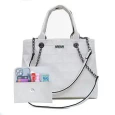 Bolsa sacola feminina com alça corrente com porta cartão lançamento