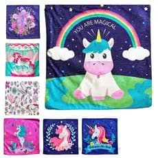 Capa de Almofada Unicornio Decoração Quarto Infantil Cama Sofa Presente Poliester 45x45