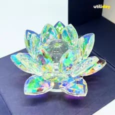 Flor De Lótus Colorido 13cm Em Cristal Oferta!