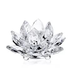 Flor De Lótus 10cm Cristal Decoração Casa Enfeite Sala