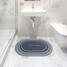 Tapete Antiderrapante de Banheiro Oval Retangulo Retangular Super Absorvente Secagem Rápida Chuveiro 40x60 CM