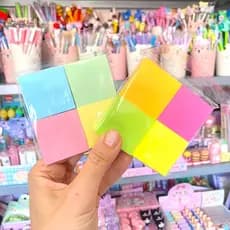 Bloco de Notas Adesivas Neon Ou Pastel Com 400 Folhas