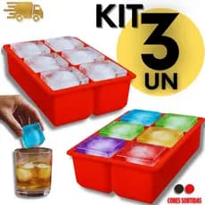 Forma de Gelo Grande 100% Silicone Com 6 Pedras Para Papinha Gelo Drinks e Bar  Casa