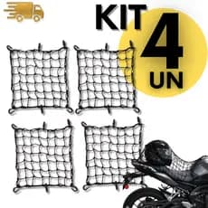 Rede Aranha P/ Capacetes e Carga 30x30cm Motos Bagageiro Rede Com 6 ganchos de metal Elástico Cores Sortidas