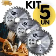Jogo 5 Disco de Corte 30 Dentes para Madeira 4" Serra Circular Construção 30D - 4" ‐110x22,23mm