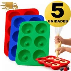 Forma de Silicone Para Donuts e Rosquinhas Doces Mini Pudim Molde Antiaderente Premium