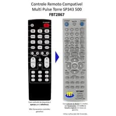 Controle Compativel Com MULTI PULSE SP 343 500 FBT2867