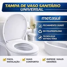 Assento Sanitário Soft Universal Oval Metasul Conforto Branco Cinza Bege