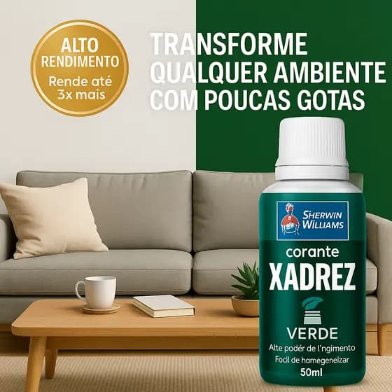 Corante Para Tintas Parede Verde Bisnaga Pigmento Xadrez Tintas