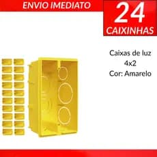 Kit 24 Caixinhas parede Luz 4x2 Para Tomada e Interruptor Amarela - KRONA